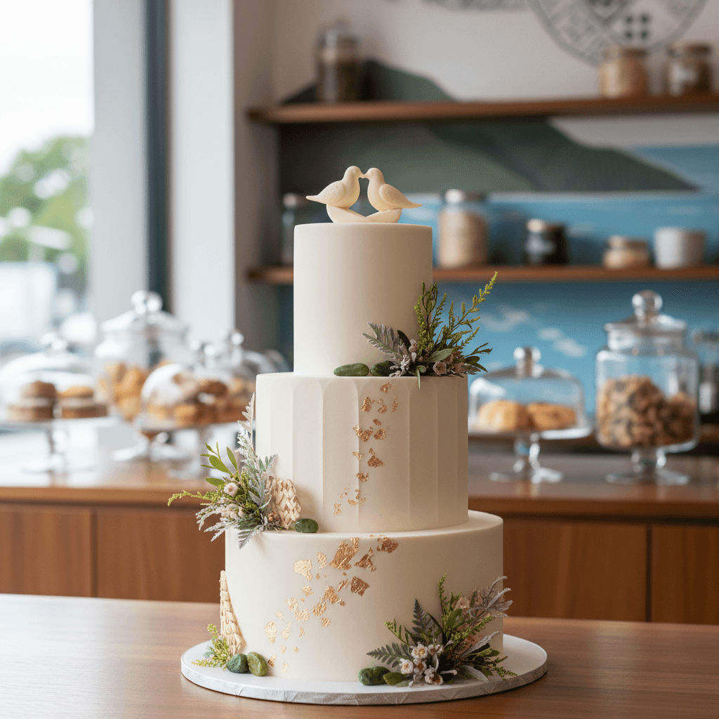 Wedding cake by Half Baked Catering Co