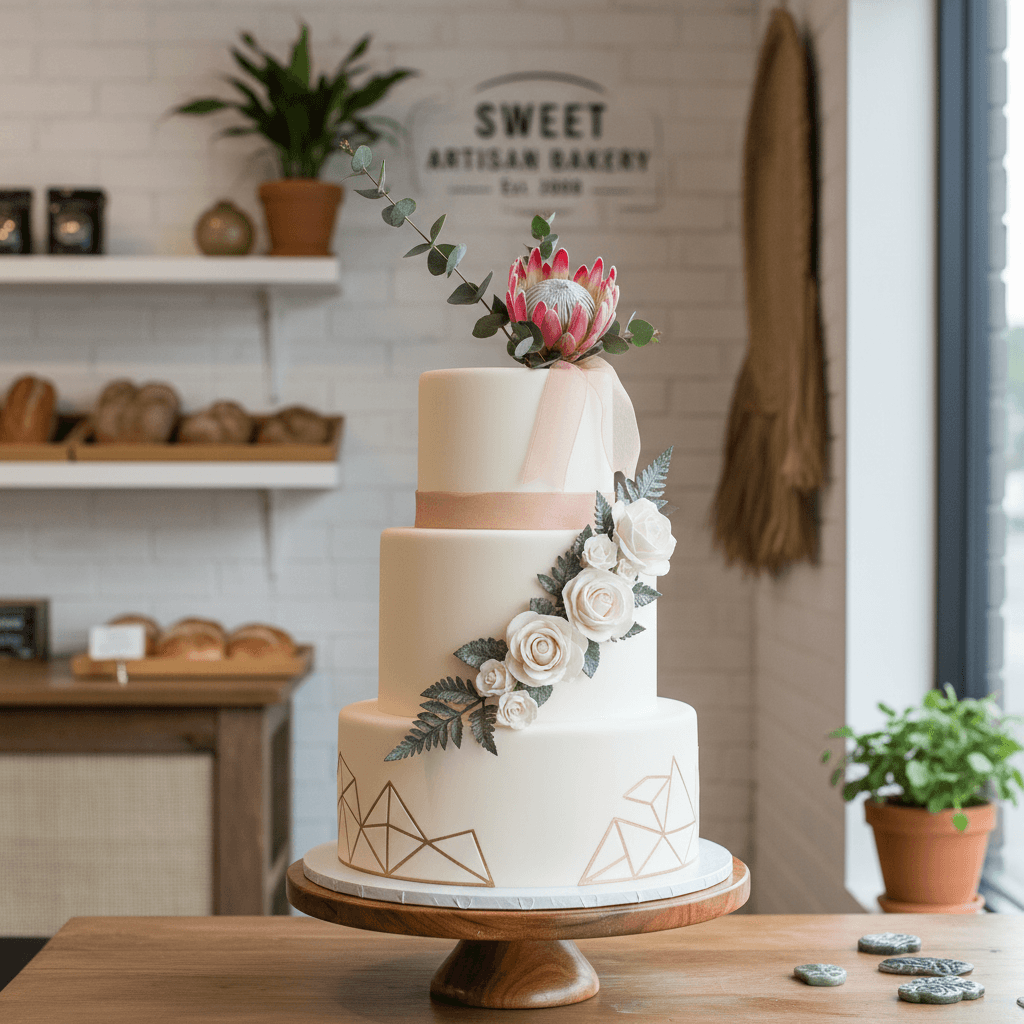 Wedding cake by Bake&Beans Christchurch