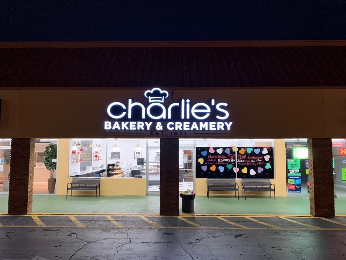 Wedding cake by Charlie's Bakery & Creamery