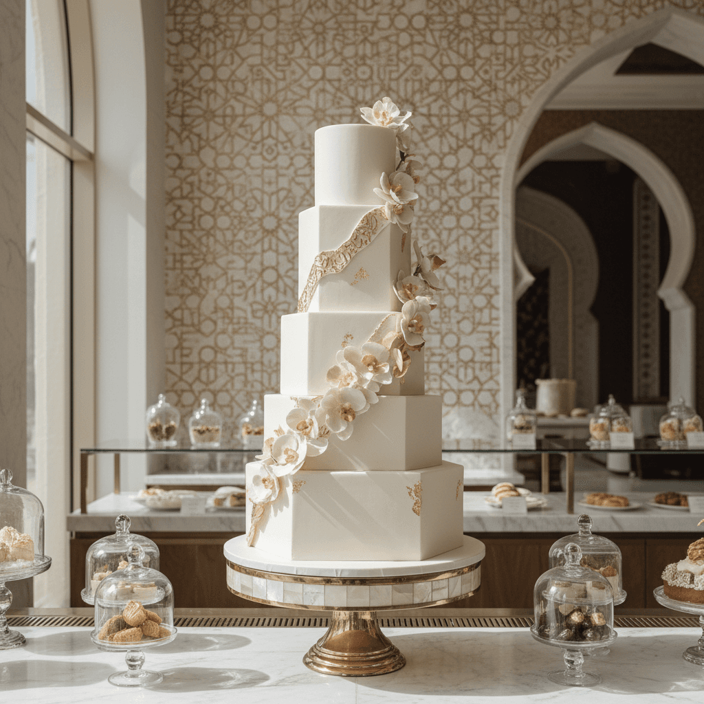 Wedding cake by Panache Celebration Cakes and Desserts- Dubai Marina, U.A.E.